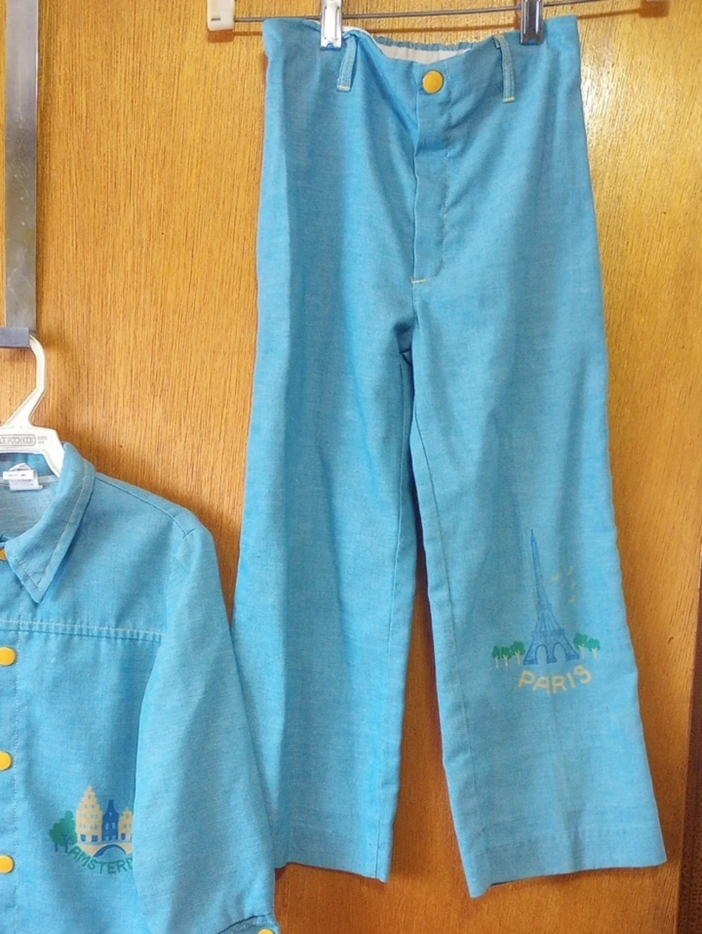 Vintage Travel Set w/ Jacket & Pants. London Amsterdam Rome Paris, Size 5/6